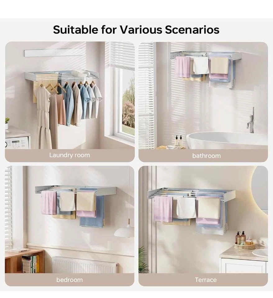 APEXCHASER Wall Mounted Clothes Drying Rack - photo 4