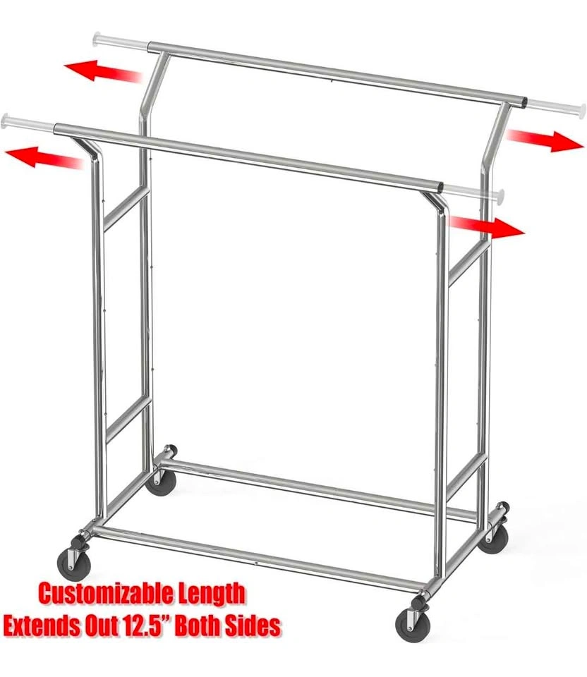 Simple Houseware Commercial Grade Double Rail Clothing Garment R - photo 5