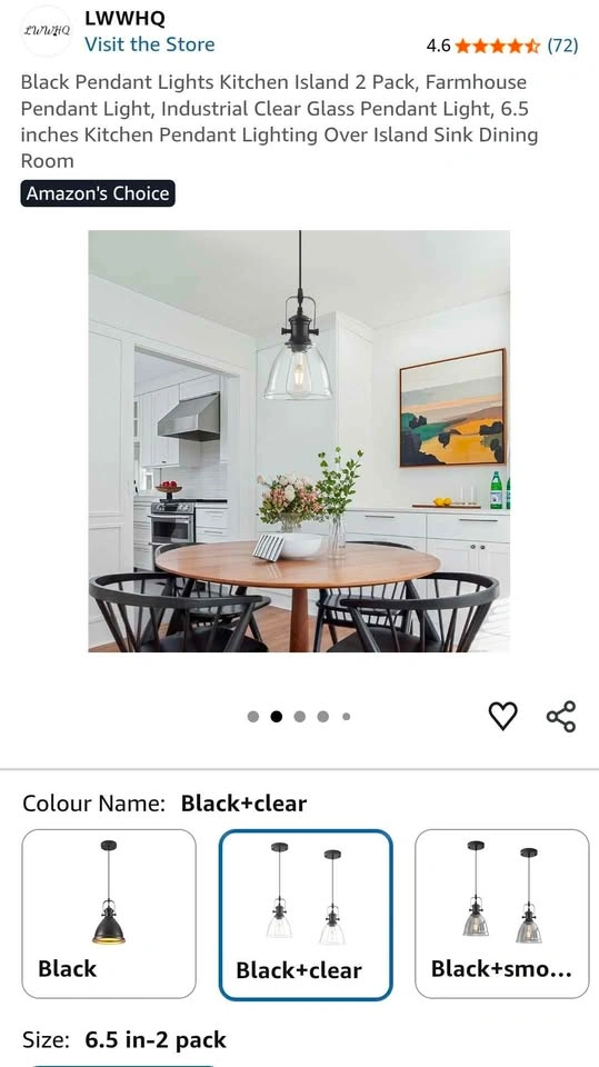 LWWHQ Industrial Farmhouse Black Pendant Light - 1 Available - photo 3