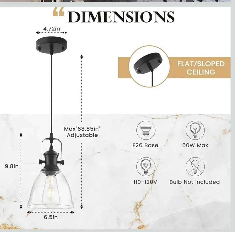 LWWHQ Industrial Farmhouse Black Pendant Light - 1 Available - photo 4