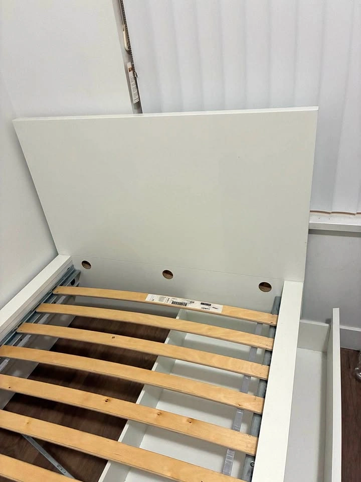 2 IKEA MALM Twin Bed Frames with Storage + 2 Free Mattresses