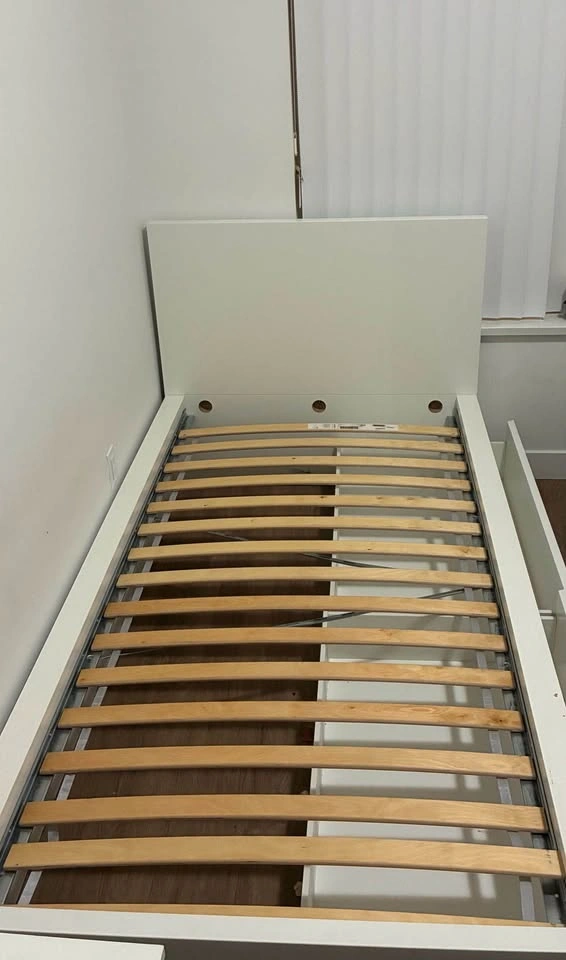 2 IKEA MALM Twin Bed Frames with Storage + 2 Free Mattresses - photo 3