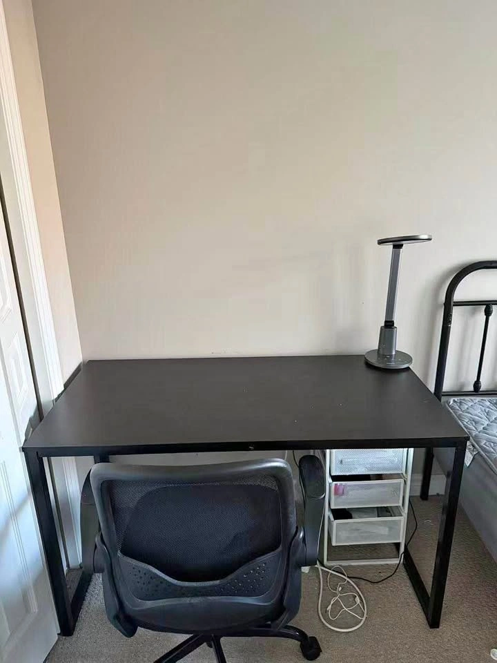 SHW Mission 48-Inch Computer Desk (Black, 121 x 60 cm)
