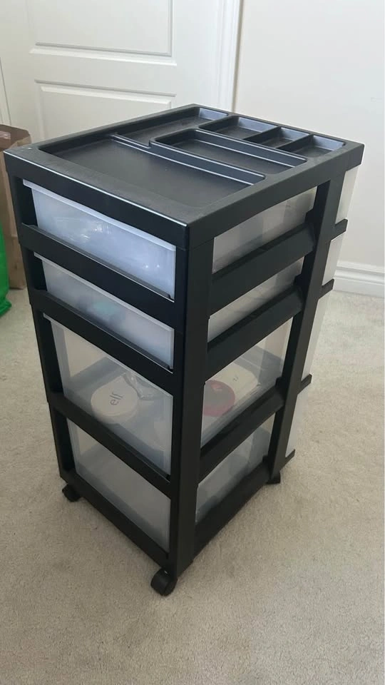 4-Drawer Rolling Storage Cart with Organizer Top: Great Conditio - photo 2