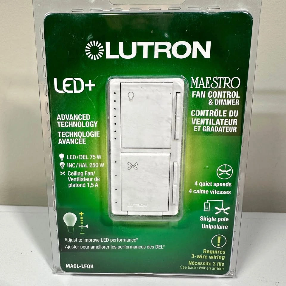 Lutron Maestro Fan Control & Dimmer Switch MACL-LFQH – Sealed