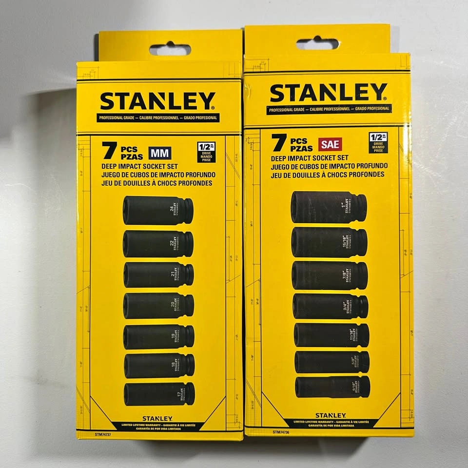 Stanley 14-Piece 1/2" Drive SAE & Metric Deep Impact Socket Set