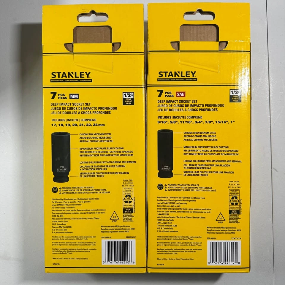Stanley 14-Piece 1/2" Drive SAE & Metric Deep Impact Socket Set - photo 2