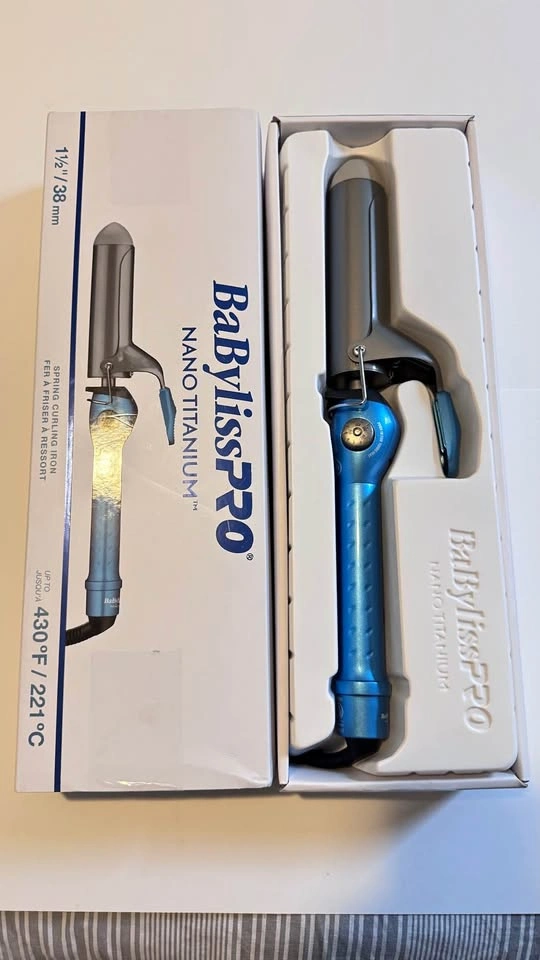 New - BaBylissPRO Nano Titanium 1 1/2" Spring Curling Iron