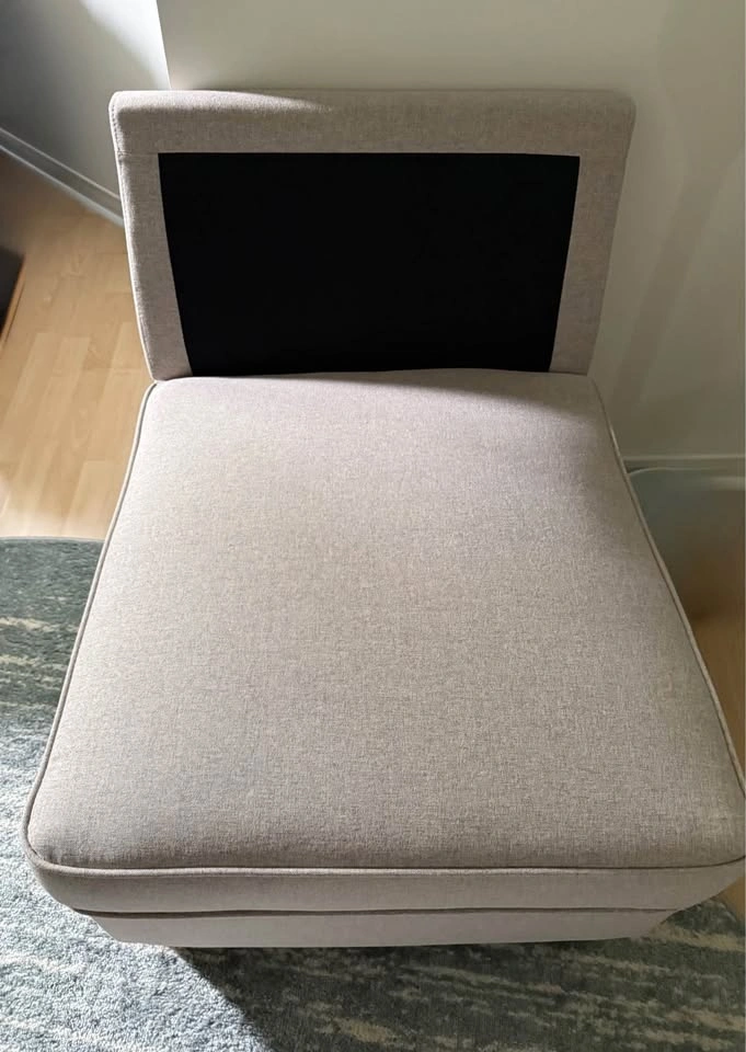 Modular Armless Accent Chair – Beige Greige – Assembled - photo 4