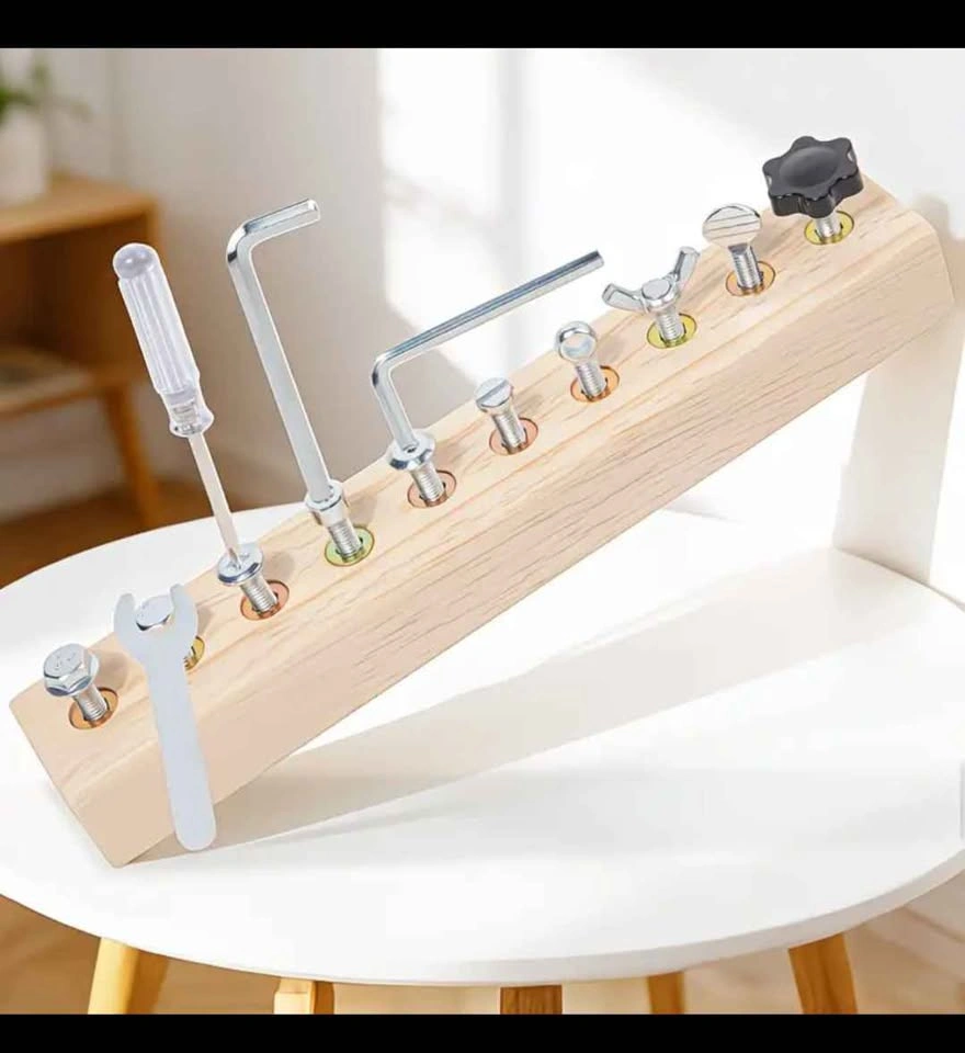 Montessori Wooden Screw Driver Board Toy - photo 2