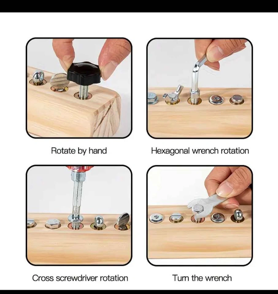 Montessori Wooden Screw Driver Board Toy - photo 3