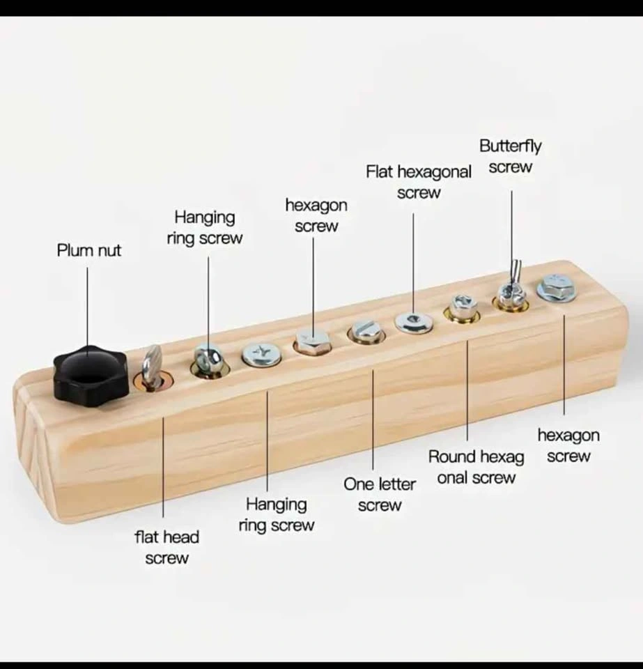 Montessori Wooden Screw Driver Board Toy - photo 5