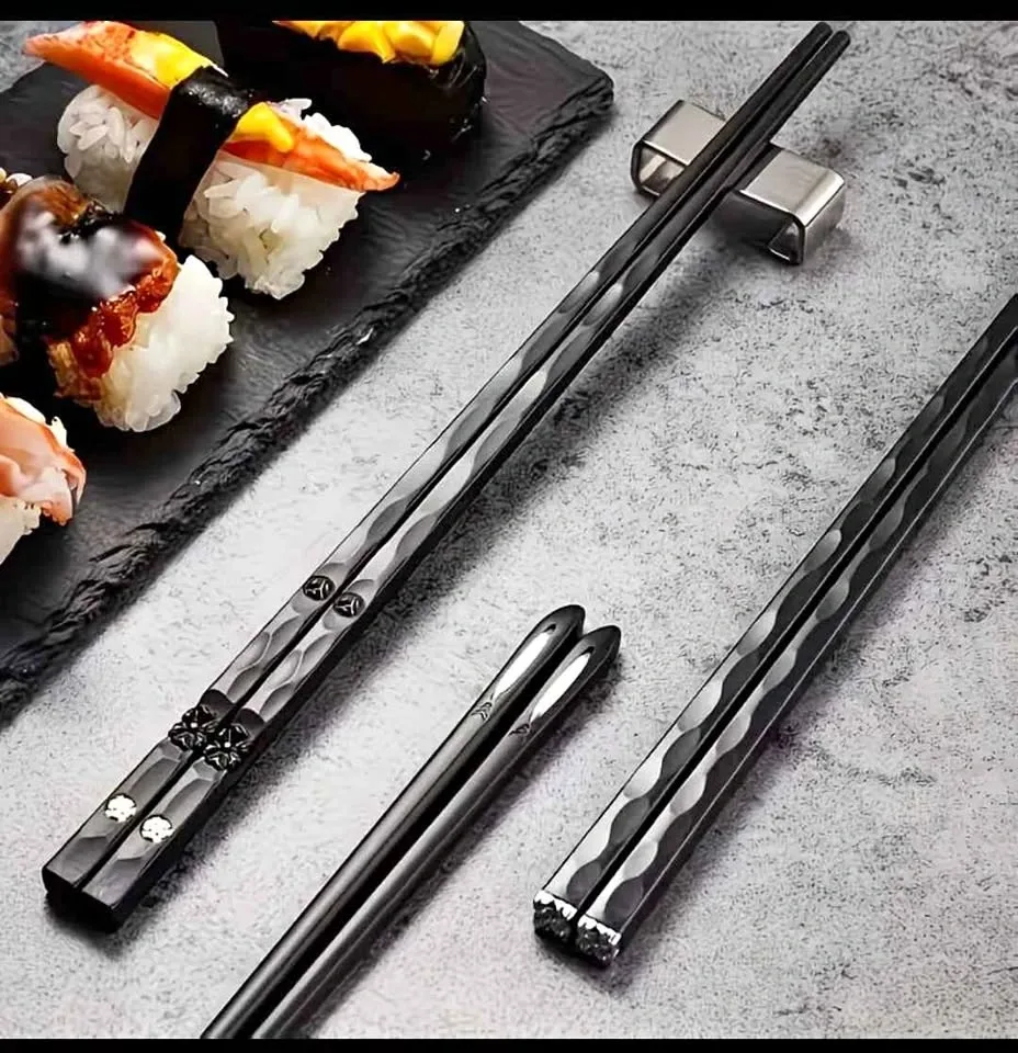 5-Pair Reusable Alloy Chopstick Gift Set
