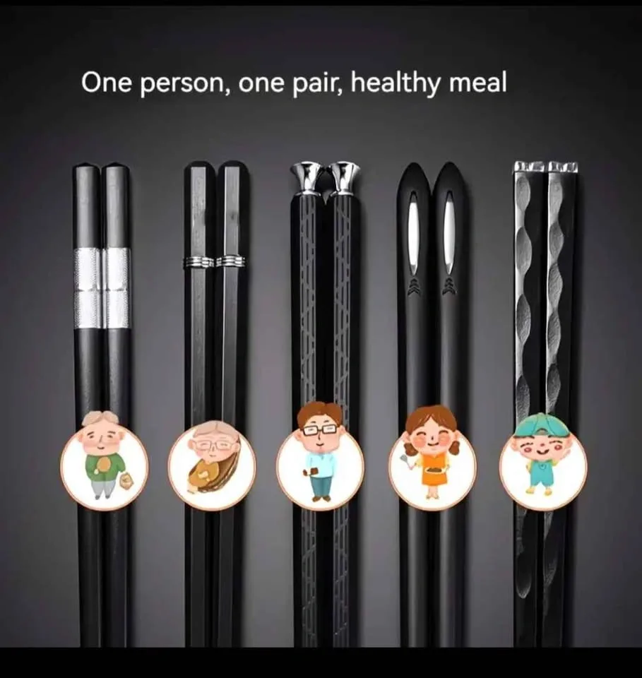 5-Pair Reusable Alloy Chopstick Gift Set - photo 3
