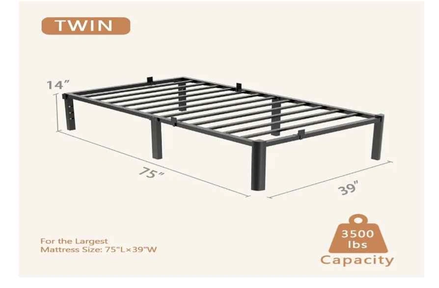 Brand New Twin Size 14 Inch Metal Bed Frame - photo 2
