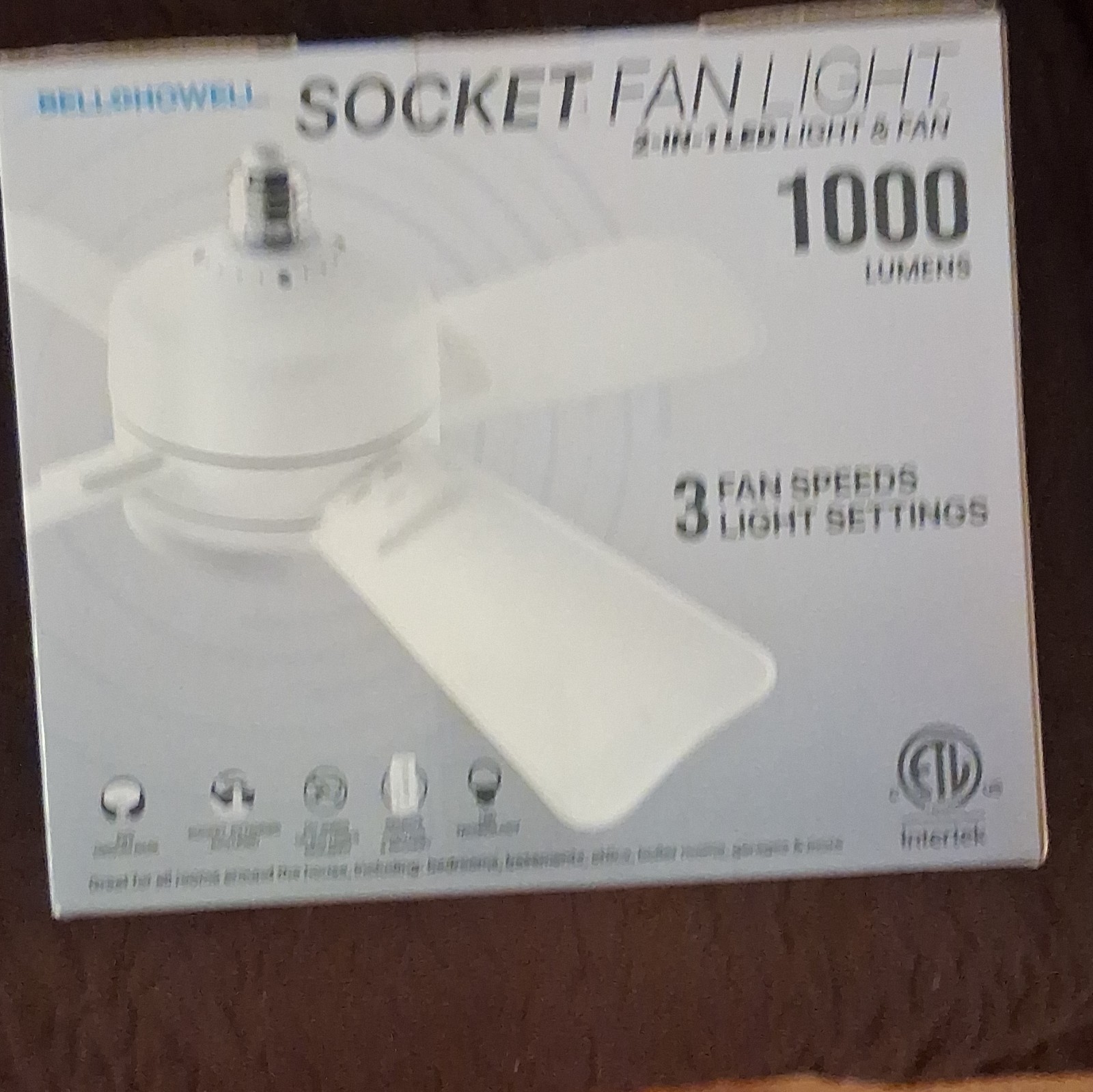 Bell + Howell Socket Fan Light LED 1000 lm Remote 3-Speed