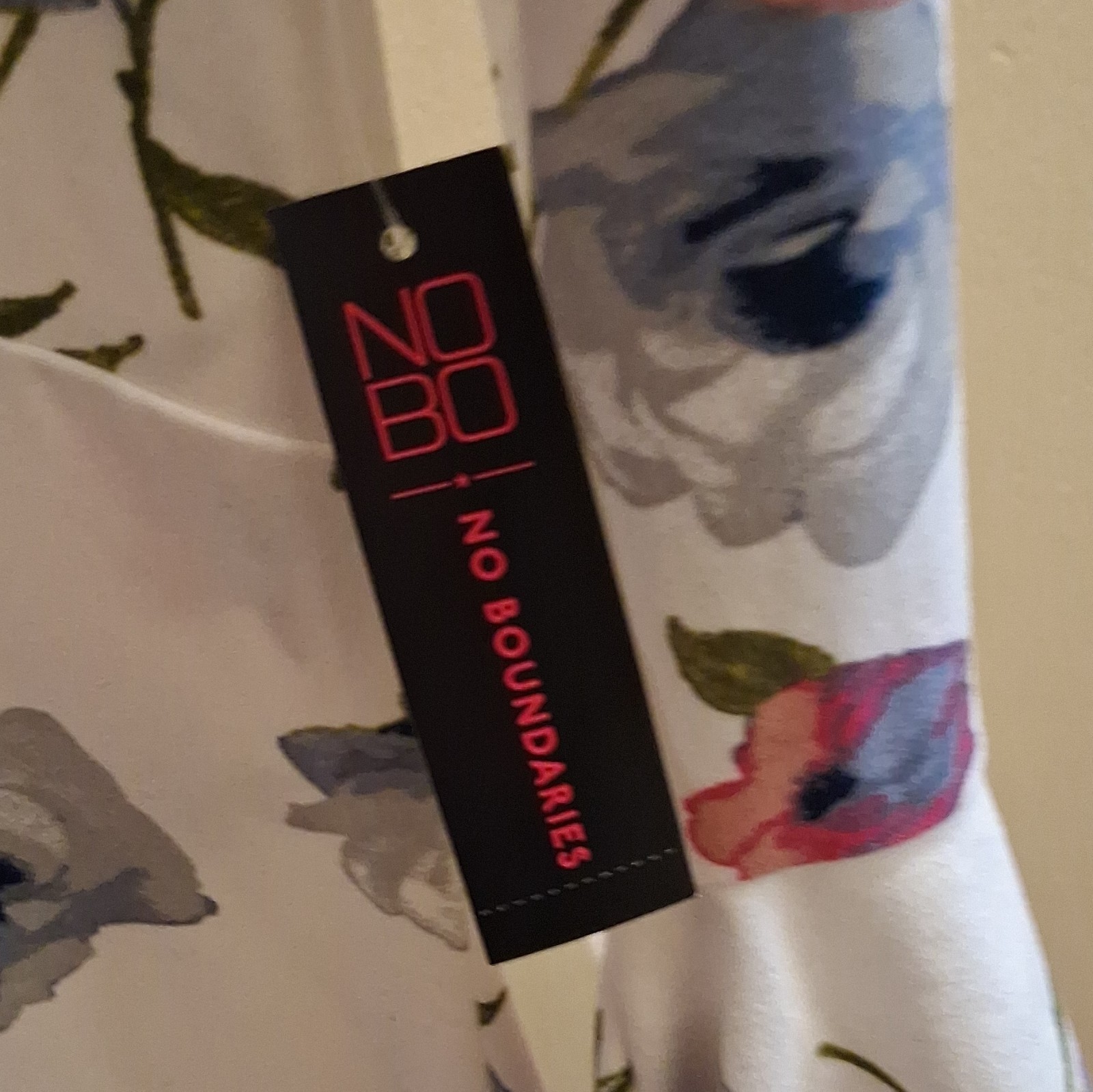 No Boundaries Juniors Floral V-Neck 3/4 Sleeve Pullover Dress L - photo 3