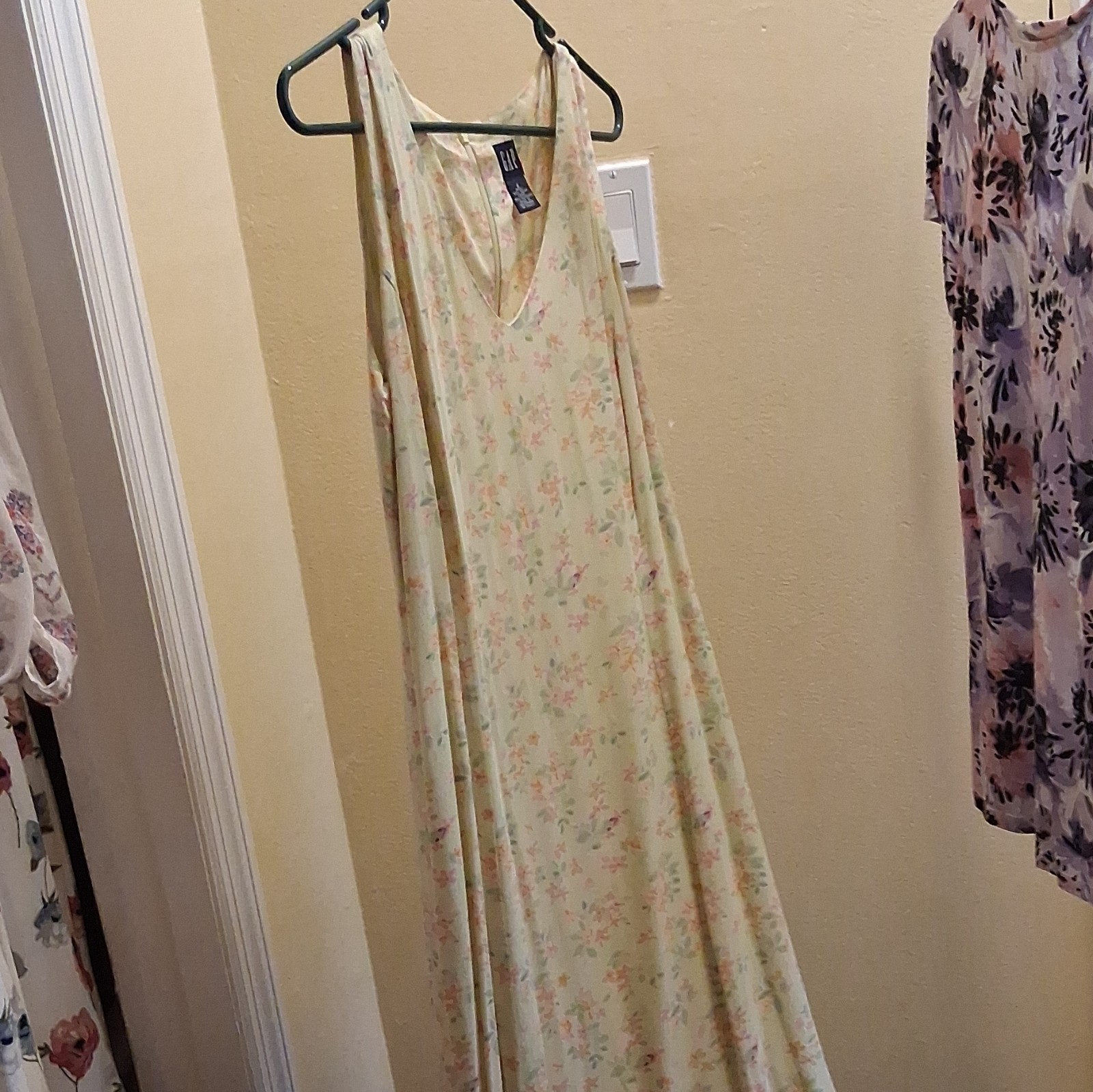 GAP Women's Floral V-Neck Sleeveless Lined Maxi Dress Size 6