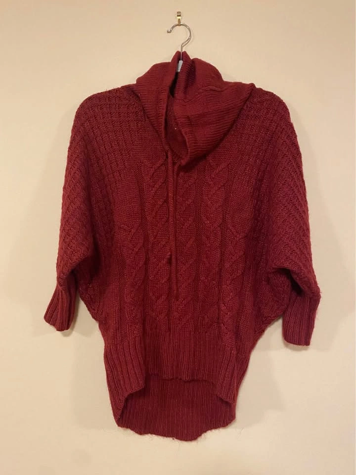 Burgundy Turtle Neck Sweater - Small