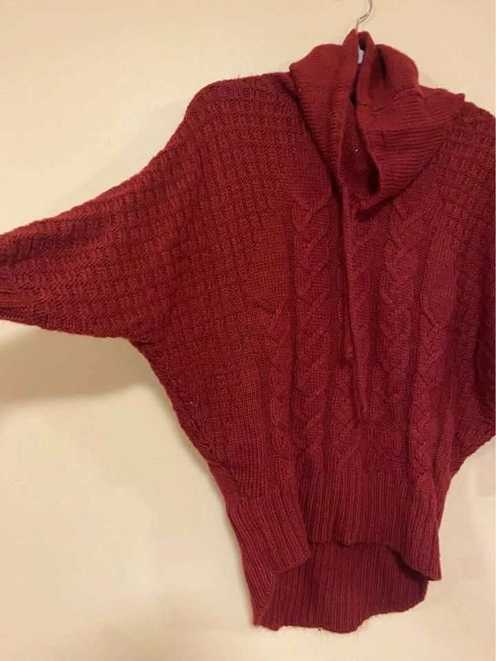 Burgundy Turtle Neck Sweater - Small - photo 2