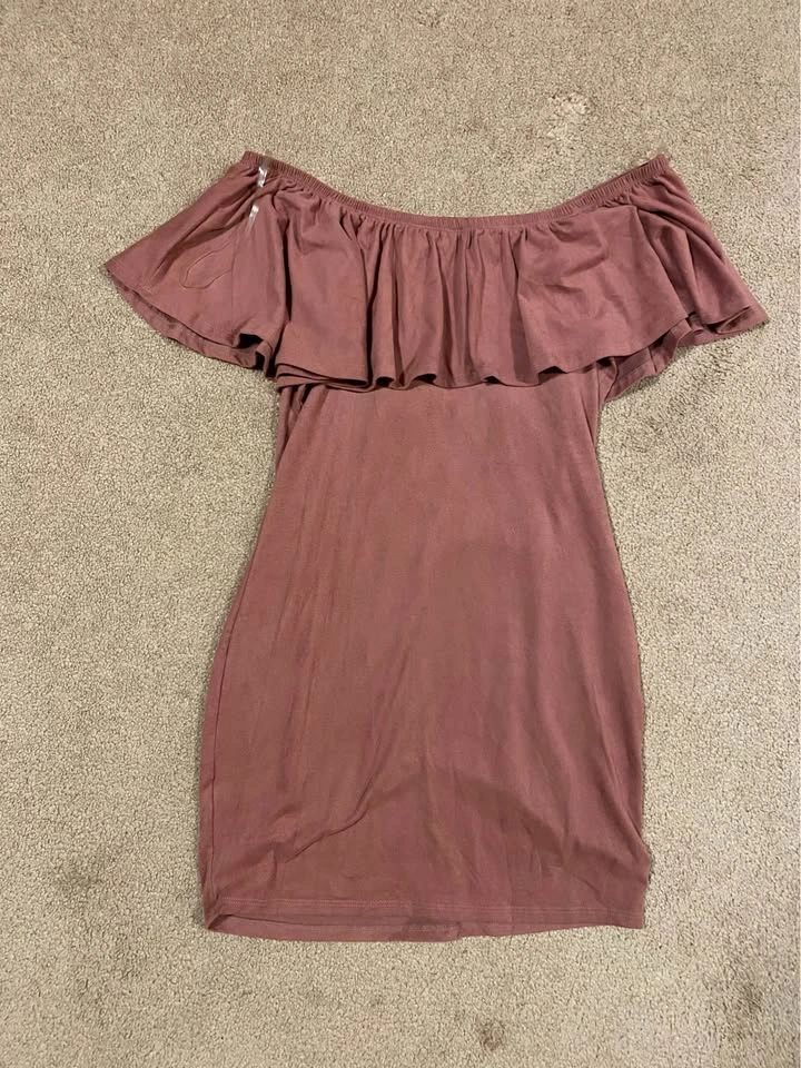 Pink Off Shoulder Dress - Small - photo 4