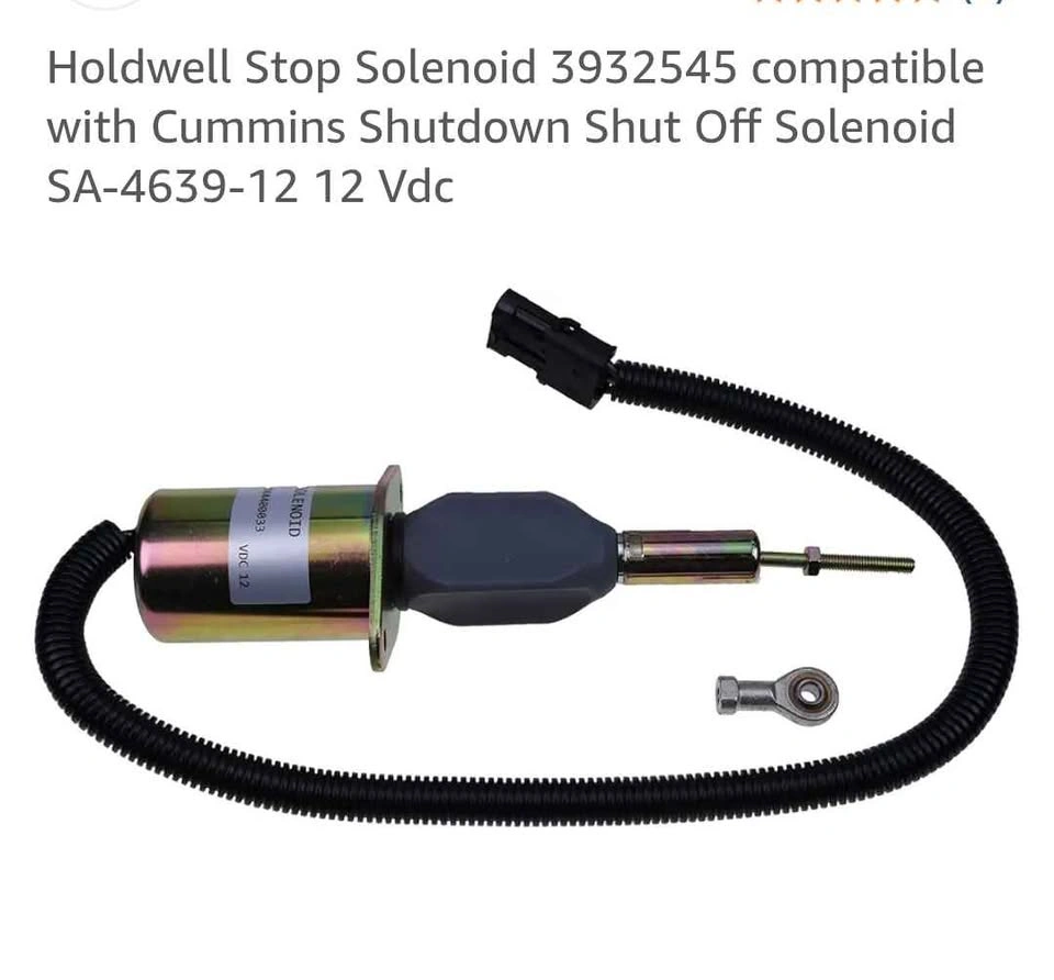 Fuel Shut Off Solenoid 12V 3932545 for Cummins Case IH - photo 3
