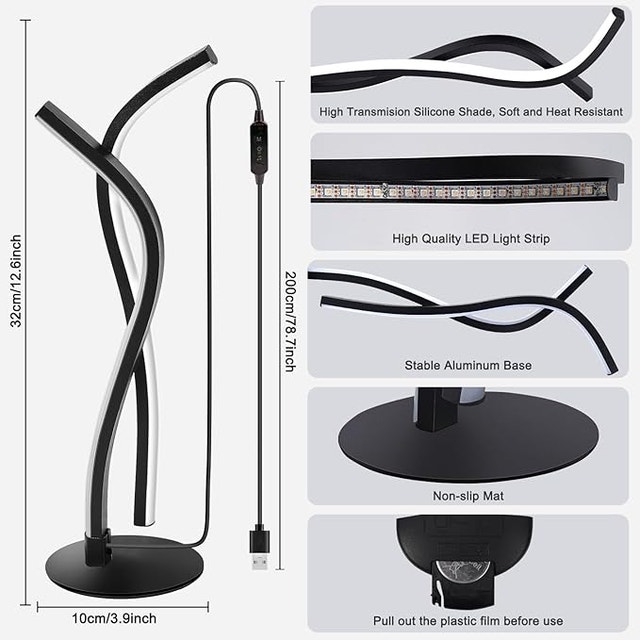 Wefomey Bedside LED Table Lamp Modern RGBIC-W - photo 4