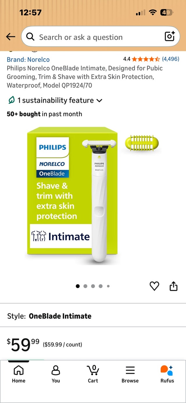 Philips OneBlade Intimate Shaver