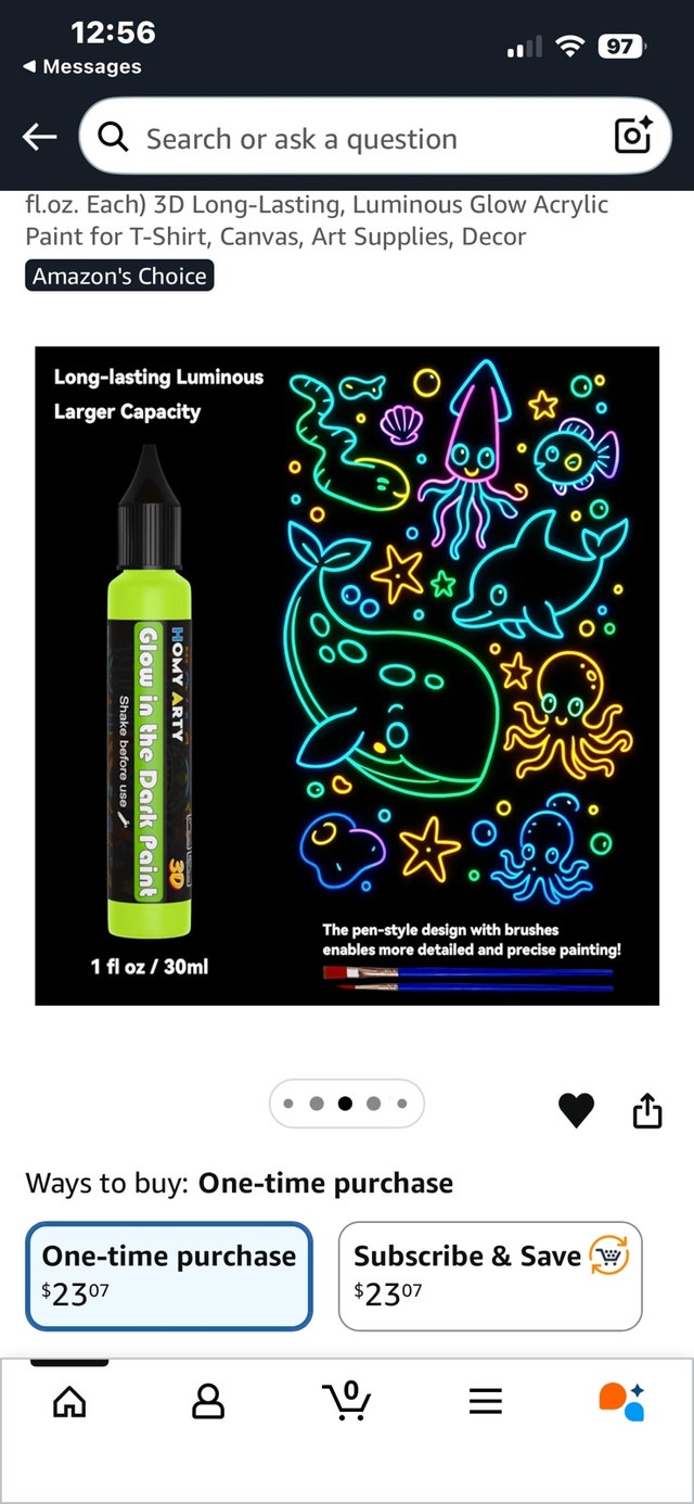 HOMY ARTY Glow in the Dark Fabric Paint - 20 Colors - photo 2