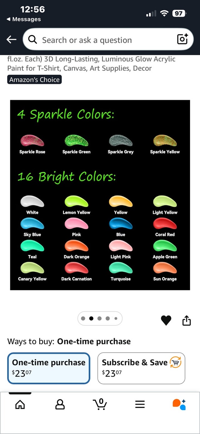 HOMY ARTY Glow in the Dark Fabric Paint - 20 Colors - photo 3