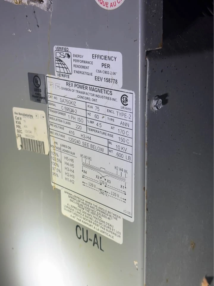 Two Rex Commercial Isolation Transformers – 37.5 kVA & 75 kVA - photo 5