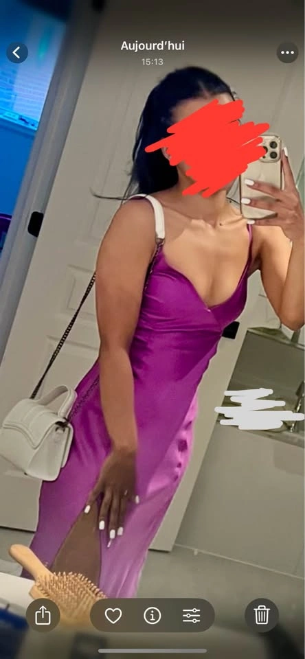 Dynamite Purple Satin Open Back Dress XXS - photo 4