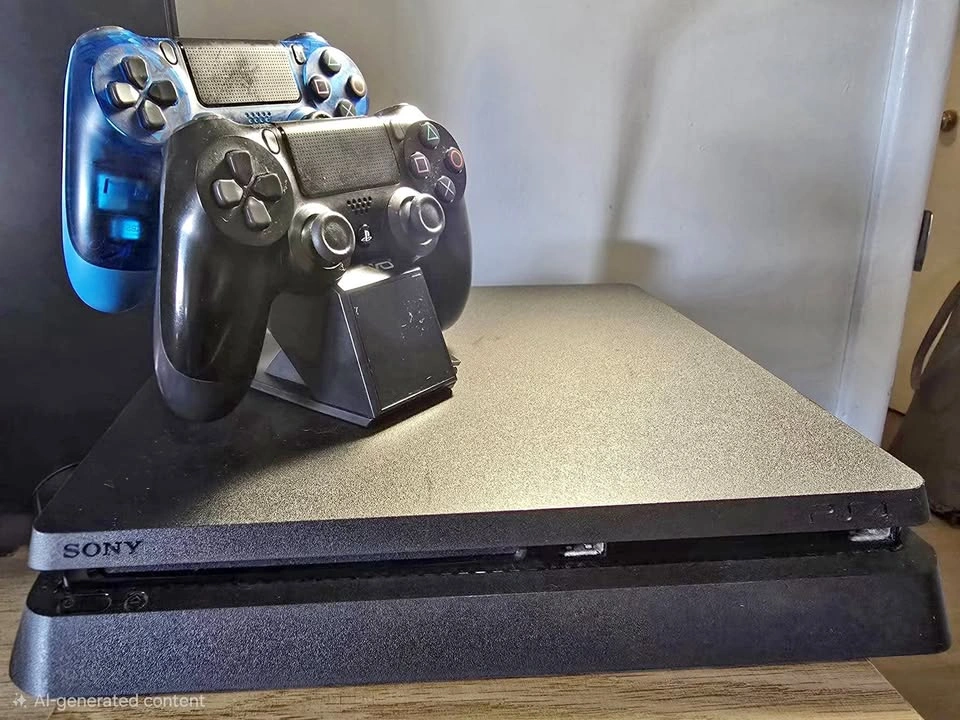 Sony PlayStation 4 Slim with 2 Controllers and Charging Dock