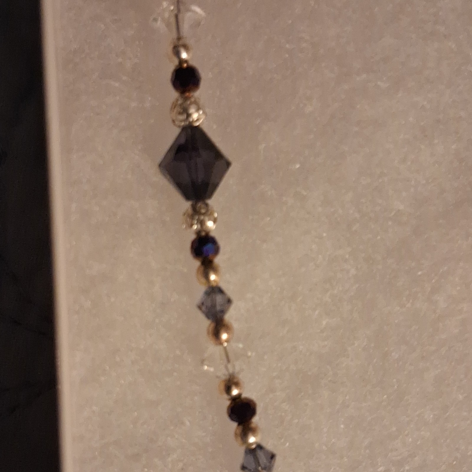 Swarovski Gold Plated Black Crystal Bicone Beaded Necklace - photo 2