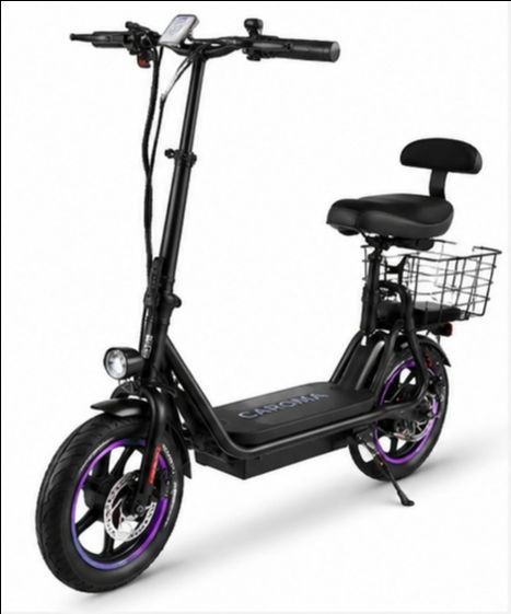 NEW Caroma P7 Electric Scooter w/ Seat & Basket - photo 2