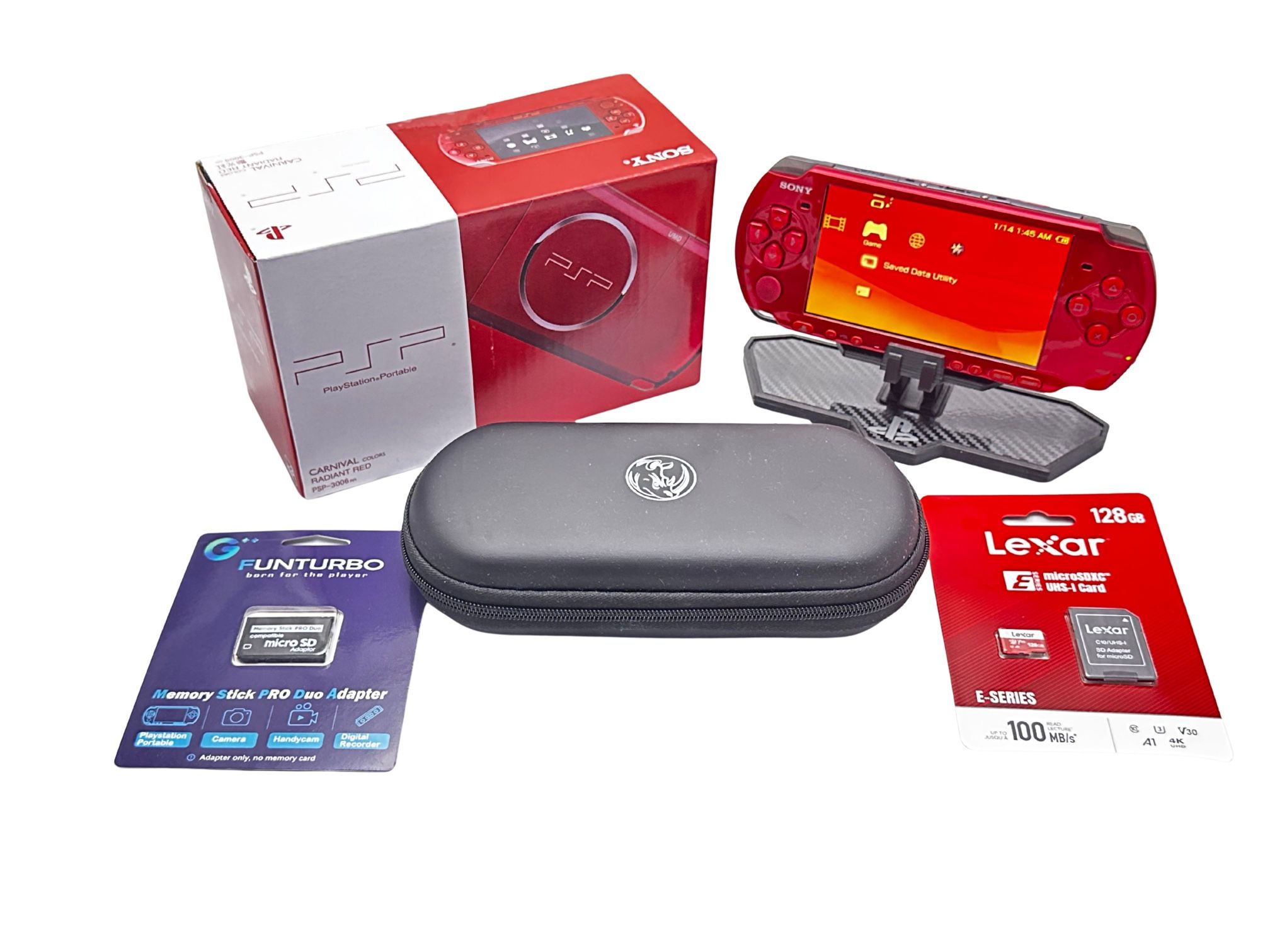 Sony PSP-3000 Radiant Red - Gaming Bundle (Excellent Condition)