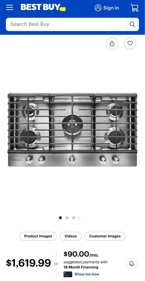 KitchenAid 36-Inch 5-Burner Gas Cooktop - photo 4