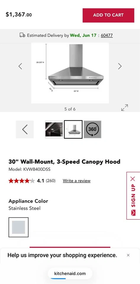 KitchenAid 30-Inch Wall-Mount 3-Speed Canopy Range Hood - photo 5