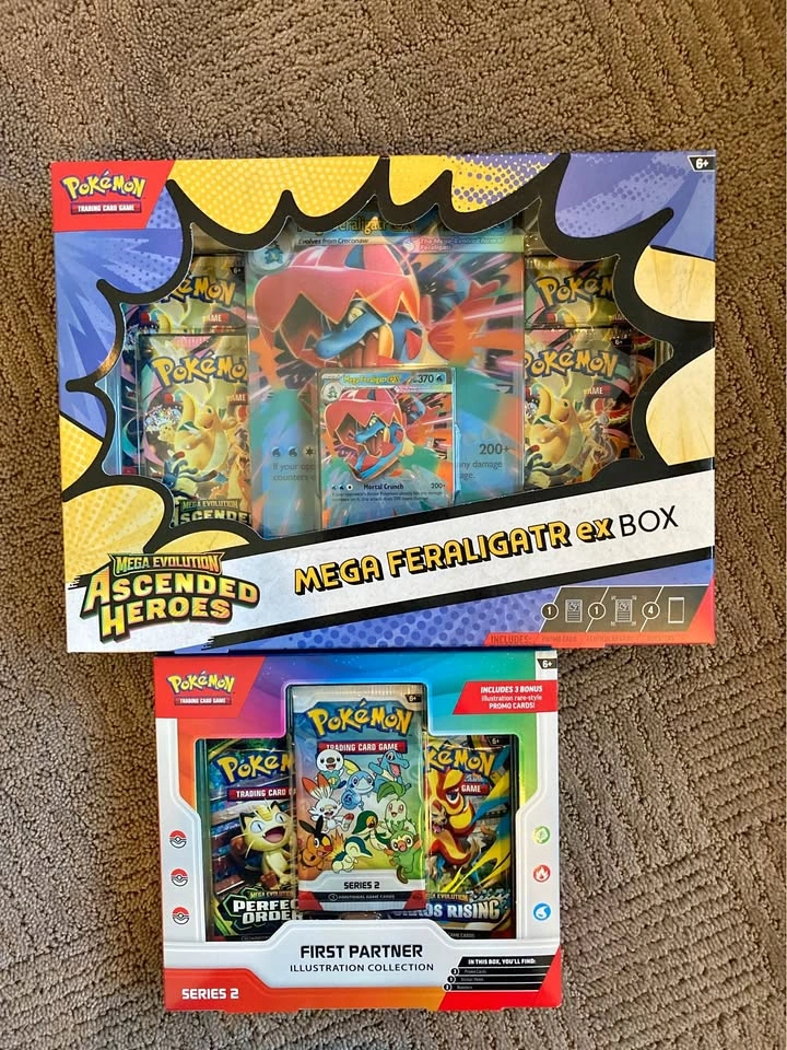 Mega Feraligatr ex and First Partner Series 2 Collection Boxes