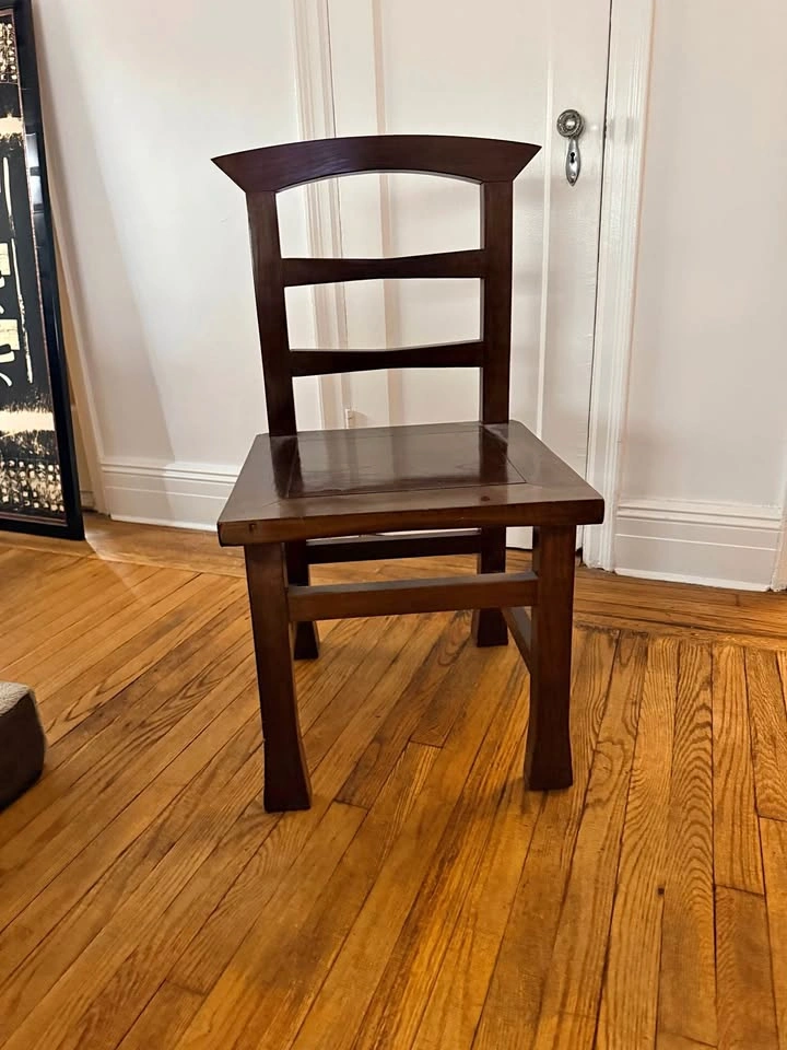 4 Dark Wood Ladder Back Side Chair