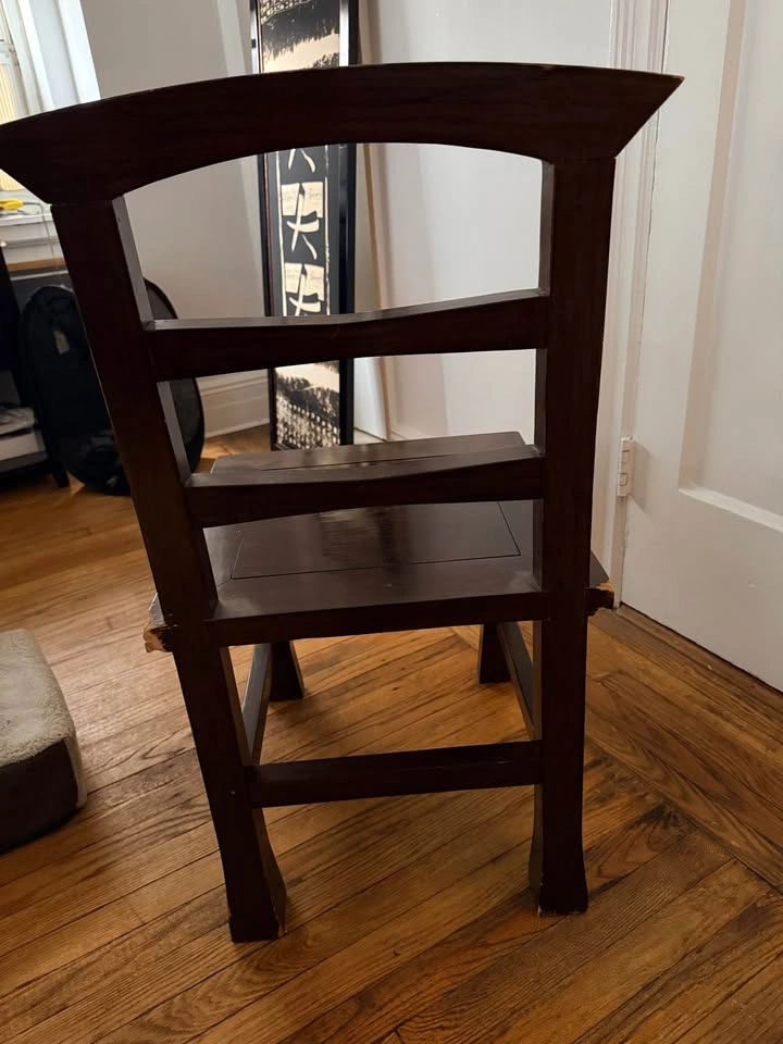 4 Dark Wood Ladder Back Side Chair - photo 2