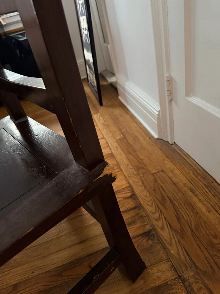 4 Dark Wood Ladder Back Side Chair - photo 3
