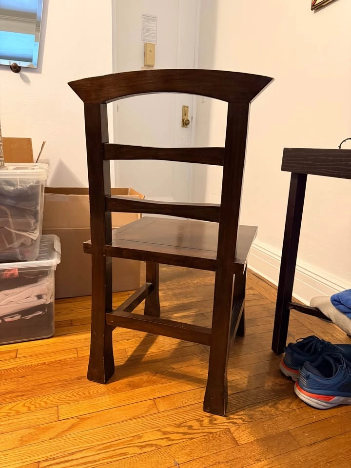 4 Dark Wood Ladder Back Side Chair - photo 5