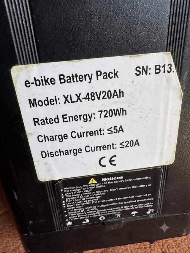 Tankx Ebike Battery Pack 48V 20Ah 720Wh - photo 5