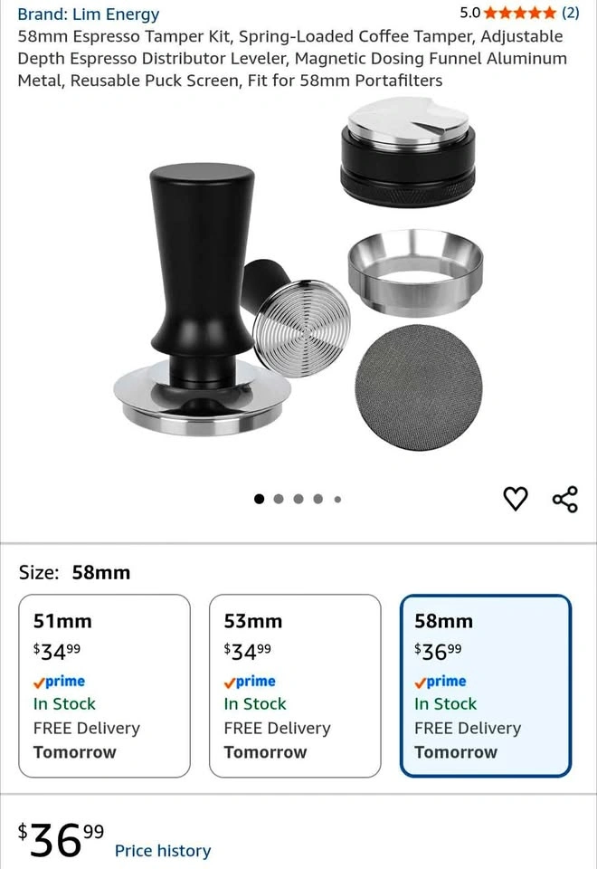 58mm Espresso Tamper - New