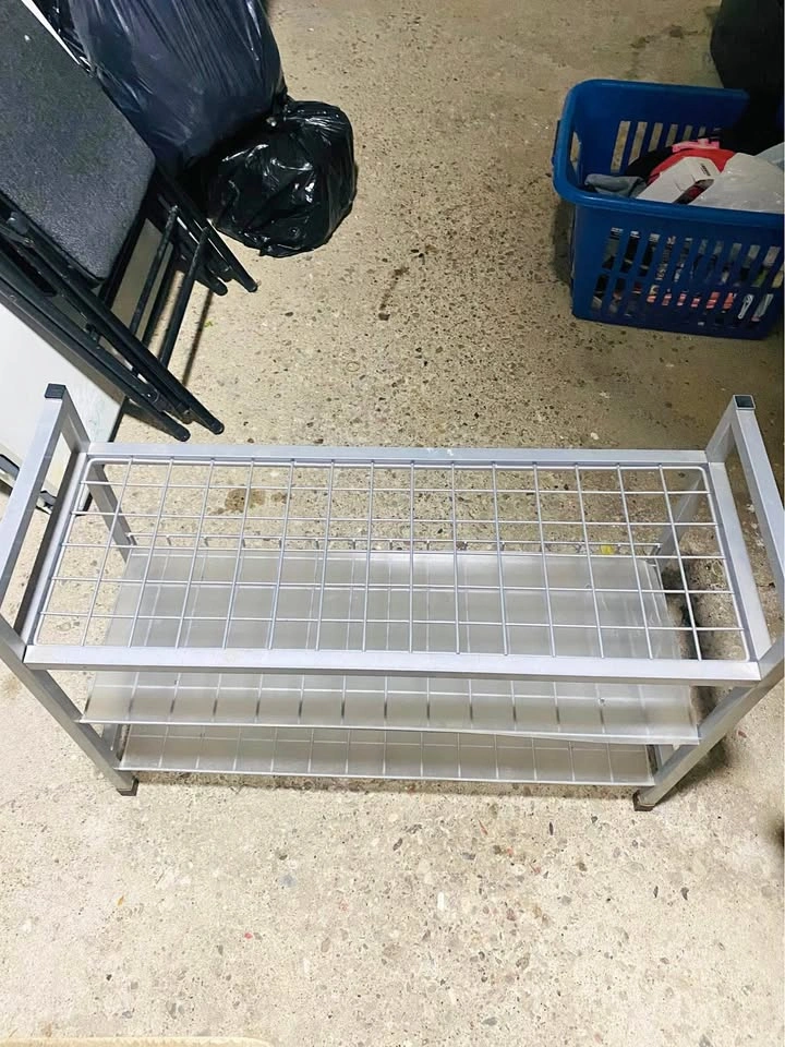 3 tiers solid metal shoe rack fits up to 15-20 pairs