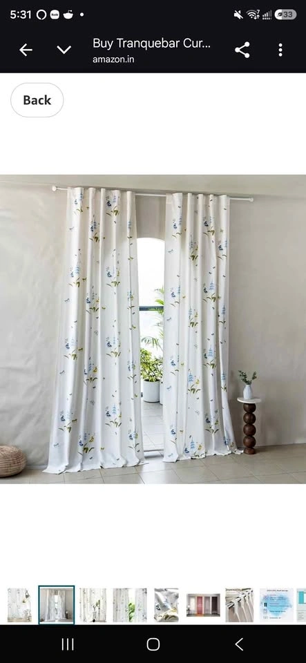 Cotton Curtains 7 Feet Long Set of 2, 60-65% Room Darkening