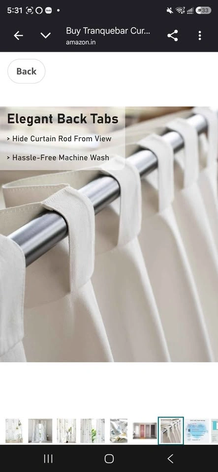 Cotton Curtains 7 Feet Long Set of 2, 60-65% Room Darkening - photo 3
