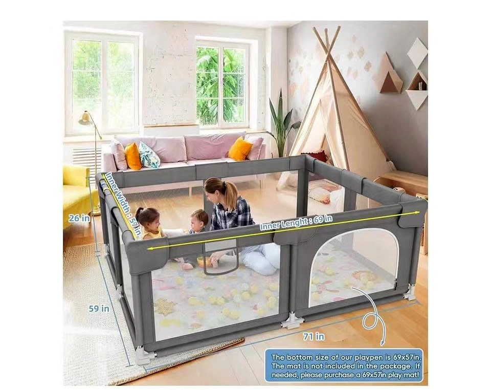 Almost brand new Baby playpen with Mat 71x59inch