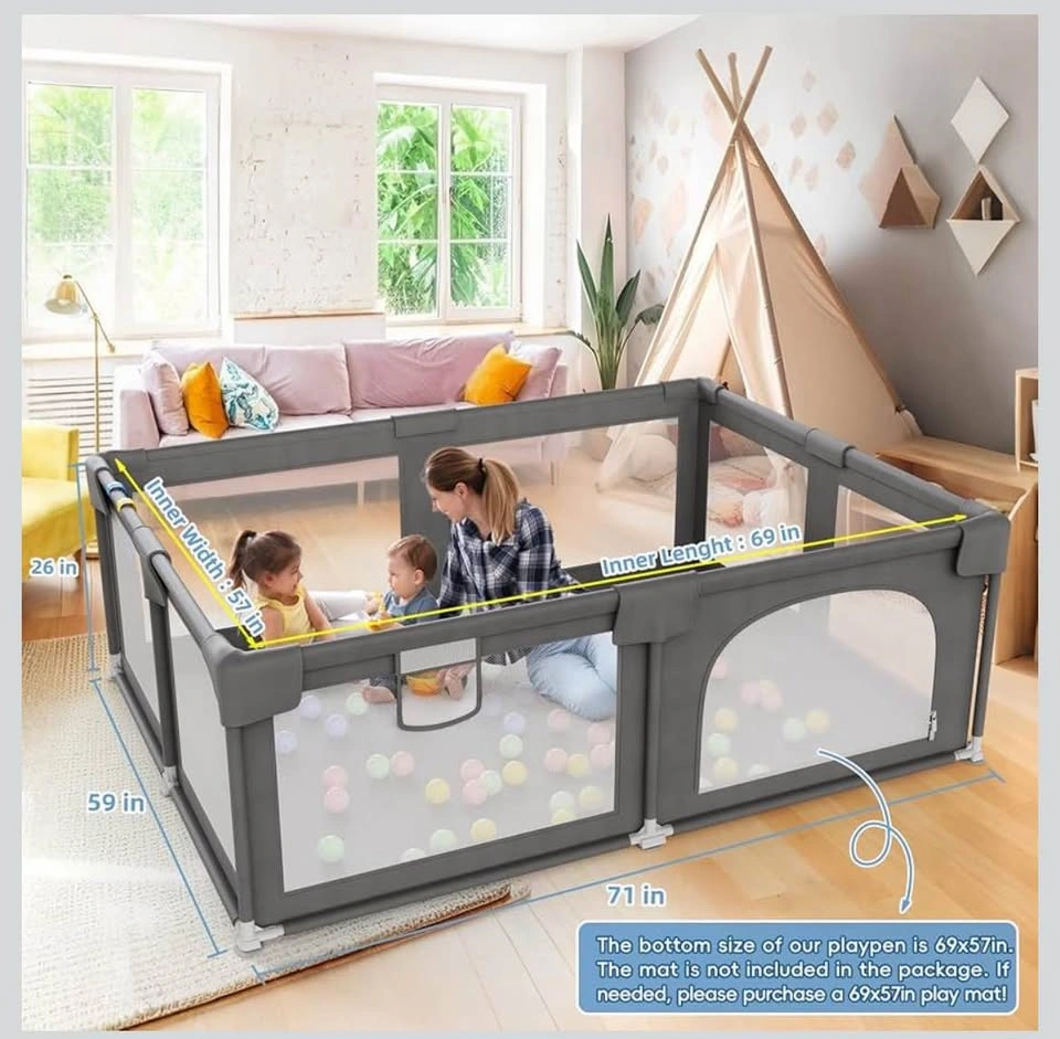 [Brand new] Baby Playpen, 71"x59" Large Playard - photo 4